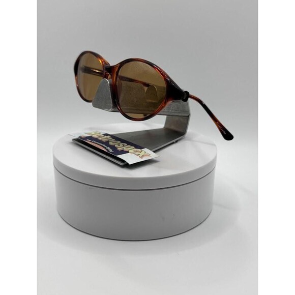 Vintage Y2K Eyeglasses Narrow Flat Cat Eye Style Brown Lens Tortoise Frame #872 main image 10